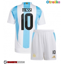 Otroške Nogometnih dresov Argentina Lionel Messi #10 Domači Copa America 2024 Kratki rokavi (+ hlače)